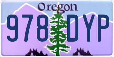 OR license plate 978DYP
