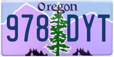 OR license plate 978DYT