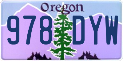 OR license plate 978DYW