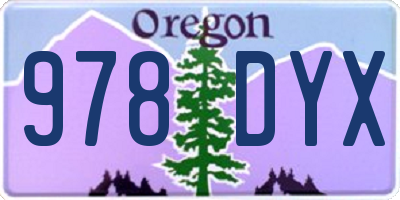 OR license plate 978DYX