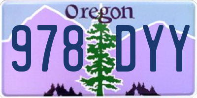 OR license plate 978DYY