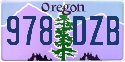 OR license plate 978DZB