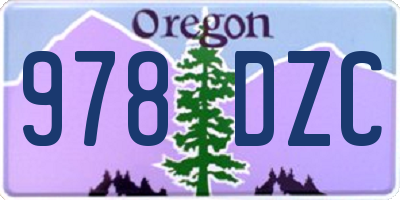 OR license plate 978DZC