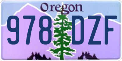 OR license plate 978DZF