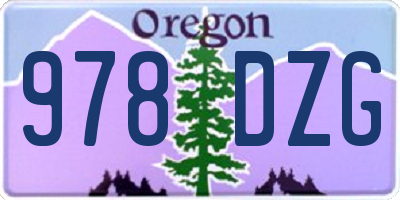 OR license plate 978DZG