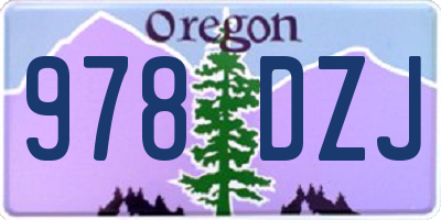 OR license plate 978DZJ