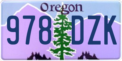 OR license plate 978DZK