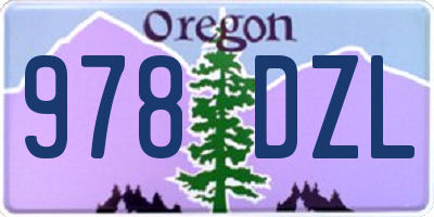 OR license plate 978DZL