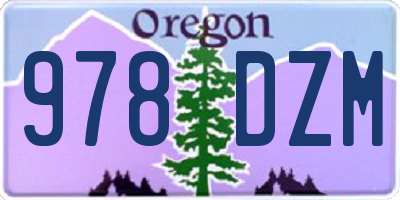 OR license plate 978DZM