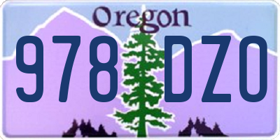 OR license plate 978DZO