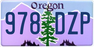 OR license plate 978DZP