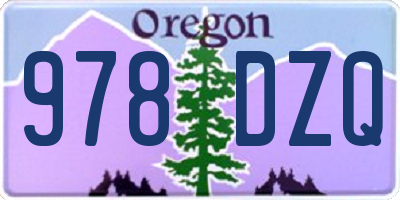 OR license plate 978DZQ