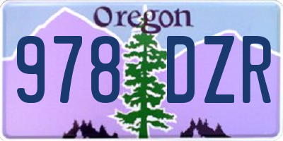 OR license plate 978DZR