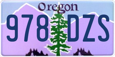 OR license plate 978DZS