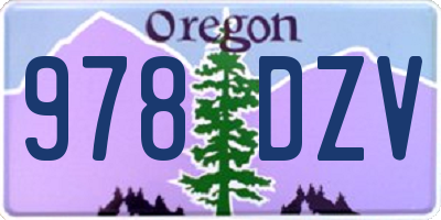 OR license plate 978DZV