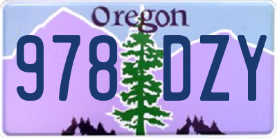 OR license plate 978DZY