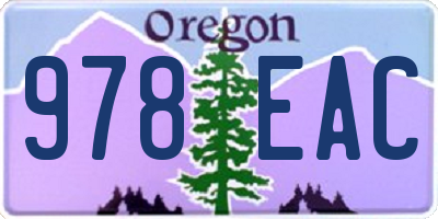 OR license plate 978EAC