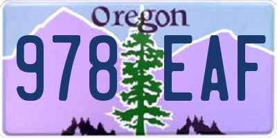 OR license plate 978EAF