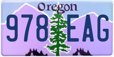 OR license plate 978EAG