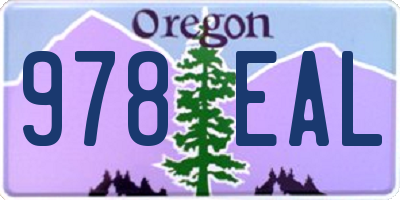 OR license plate 978EAL