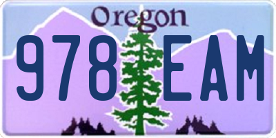 OR license plate 978EAM