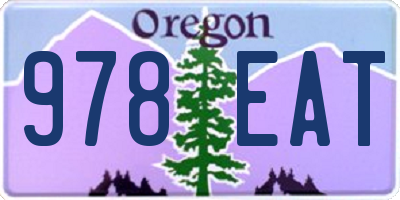 OR license plate 978EAT
