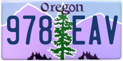 OR license plate 978EAV