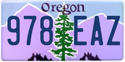 OR license plate 978EAZ