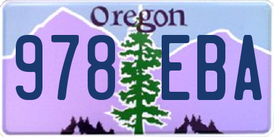 OR license plate 978EBA