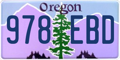 OR license plate 978EBD