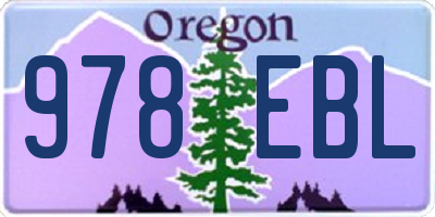 OR license plate 978EBL