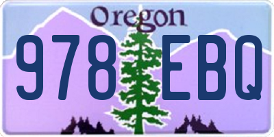 OR license plate 978EBQ