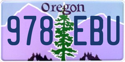 OR license plate 978EBU