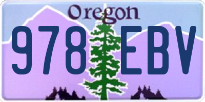 OR license plate 978EBV