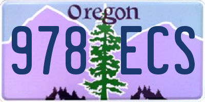 OR license plate 978ECS