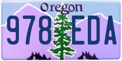 OR license plate 978EDA