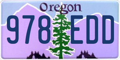 OR license plate 978EDD