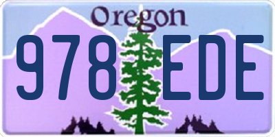 OR license plate 978EDE