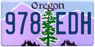 OR license plate 978EDH