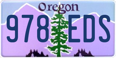 OR license plate 978EDS