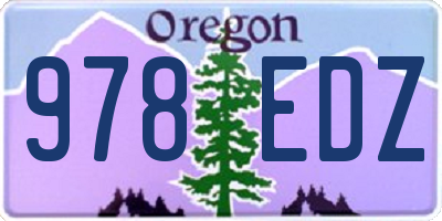 OR license plate 978EDZ