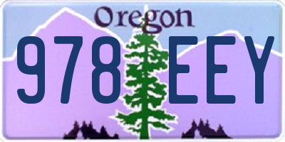 OR license plate 978EEY