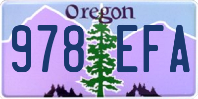 OR license plate 978EFA