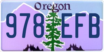 OR license plate 978EFB