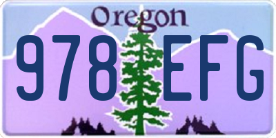 OR license plate 978EFG