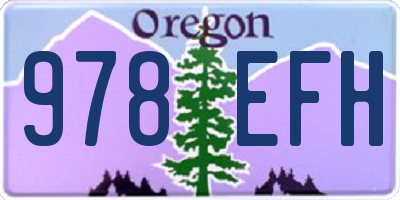 OR license plate 978EFH