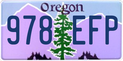 OR license plate 978EFP
