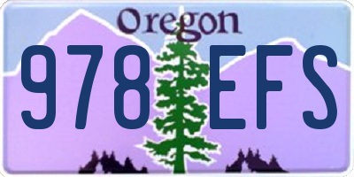 OR license plate 978EFS