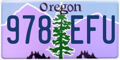 OR license plate 978EFU