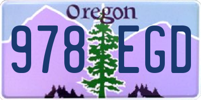 OR license plate 978EGD